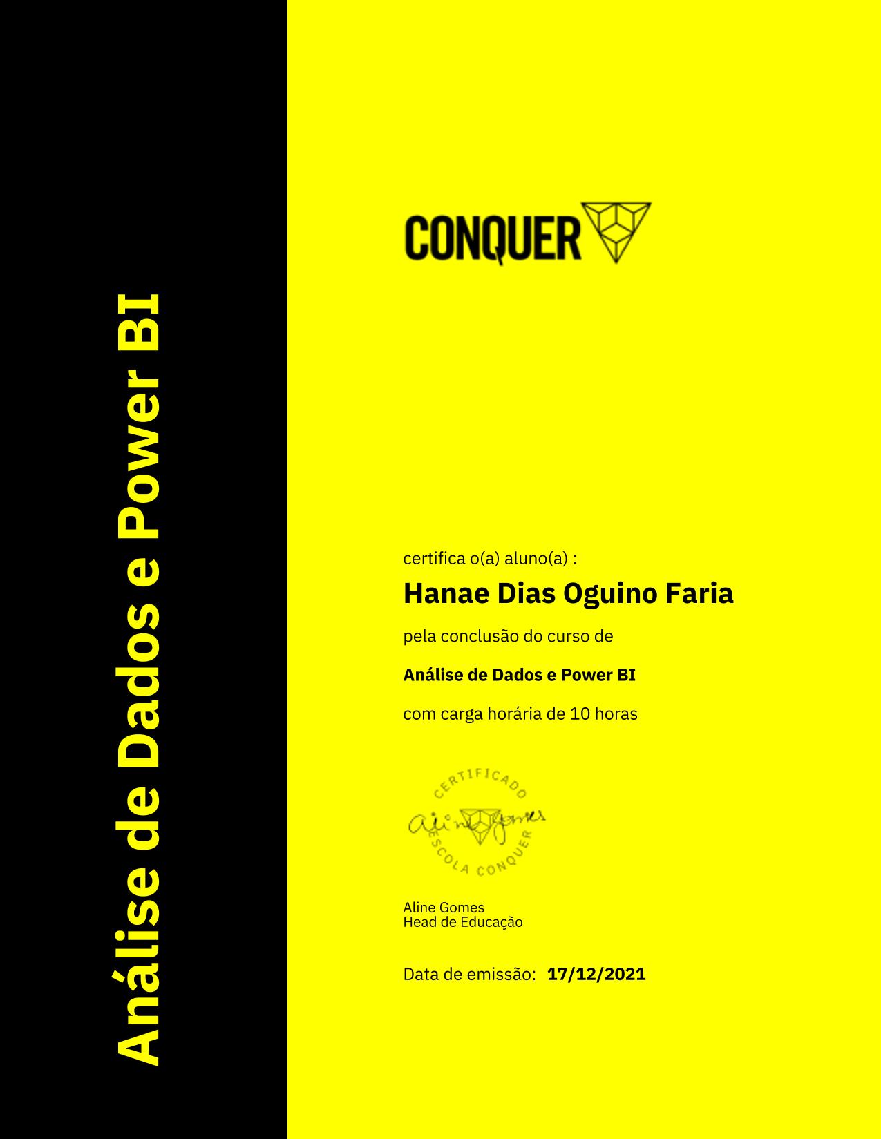 Certificado de Análise de Dados e Power BI